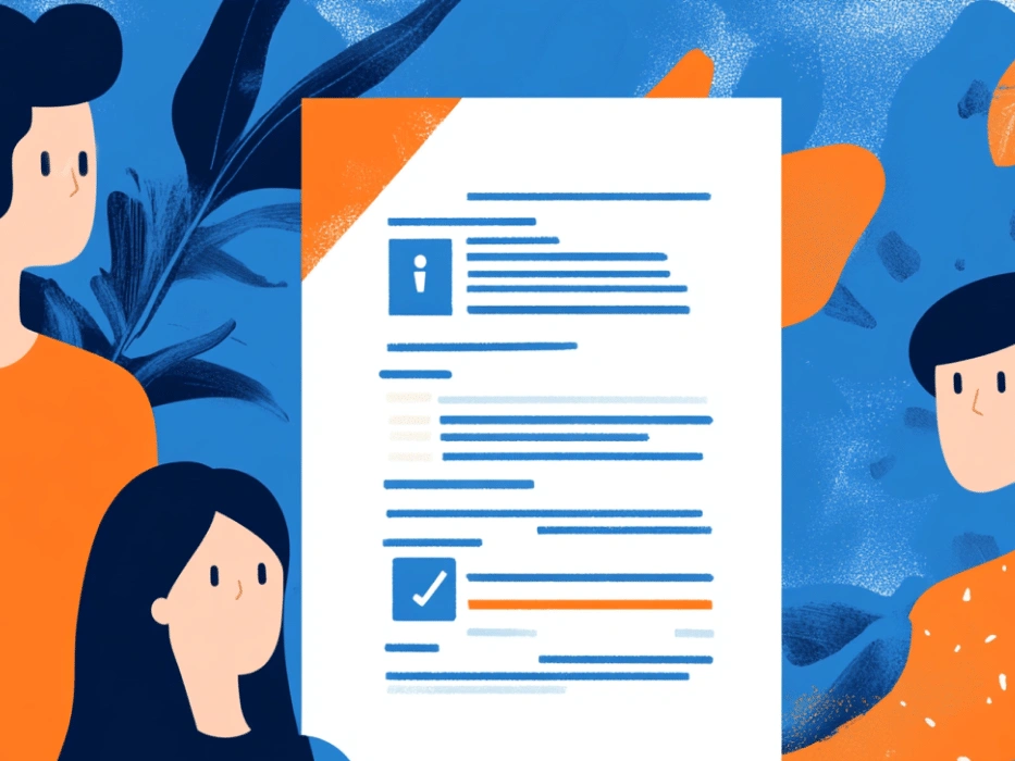 Crypto Whitepaper Creation - a woman with a paper and a check mark